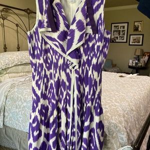 Oscar de la Renta Drop Waist Cocktail Dress - Pleat & Ribbon Details